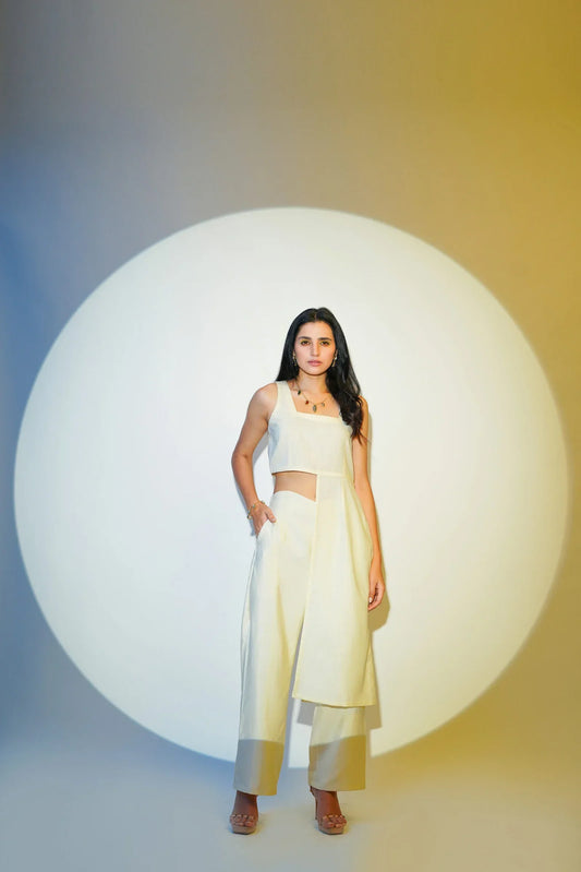 Light Yellow Top & Pant Set,