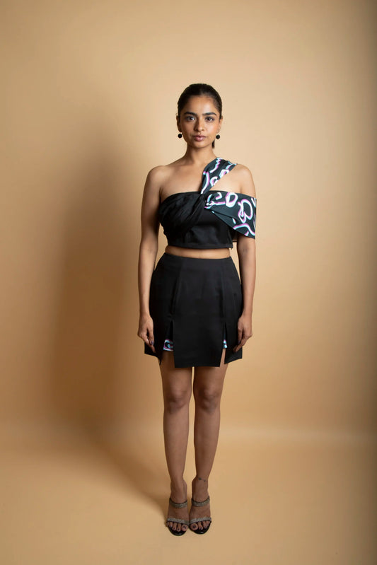 One Shoulder Two Piece Set