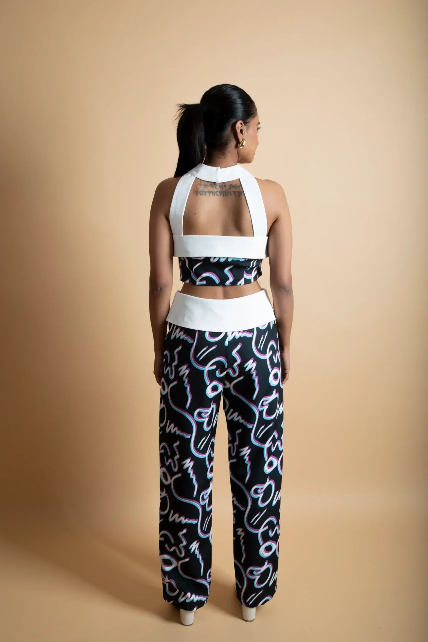 Abstract Top With Trousers Set