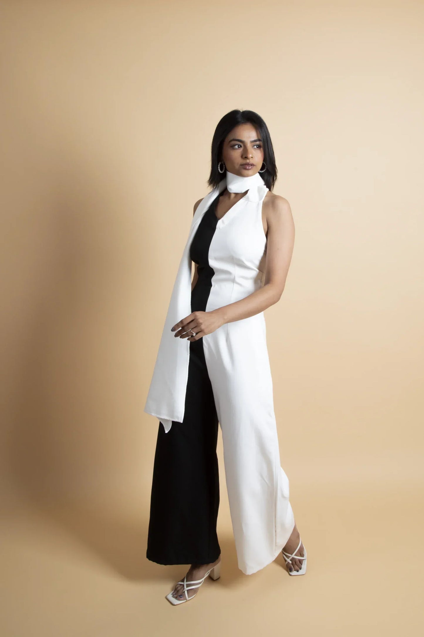 White Drape Jumpsuit
