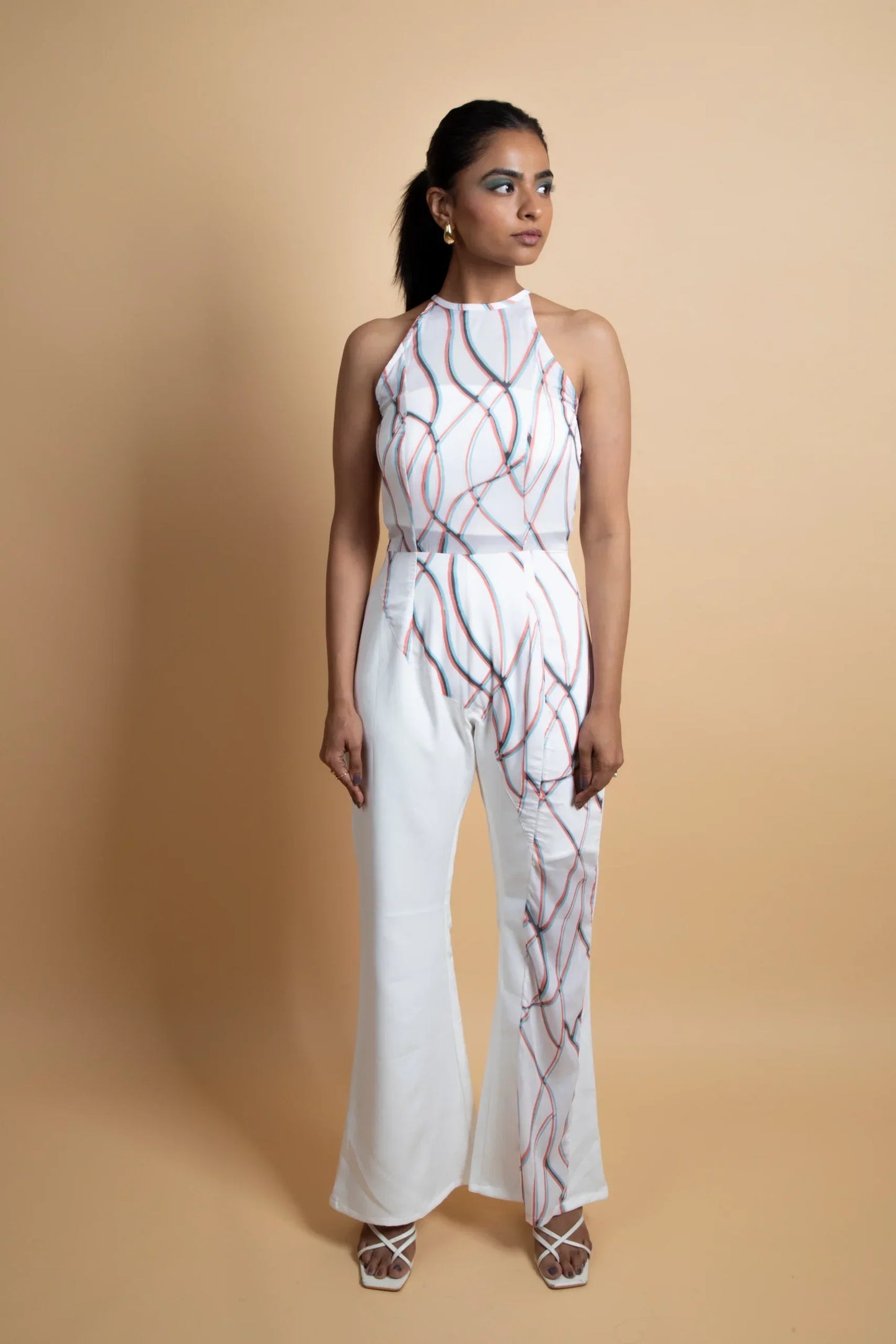 Halter Neck Printed Jumpsuit