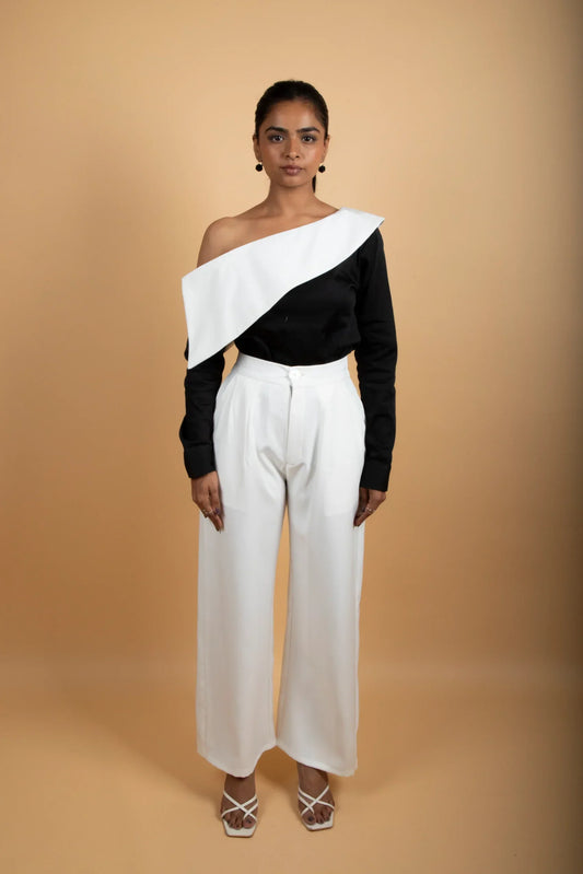 Off Shoulder Top With Trousers Set