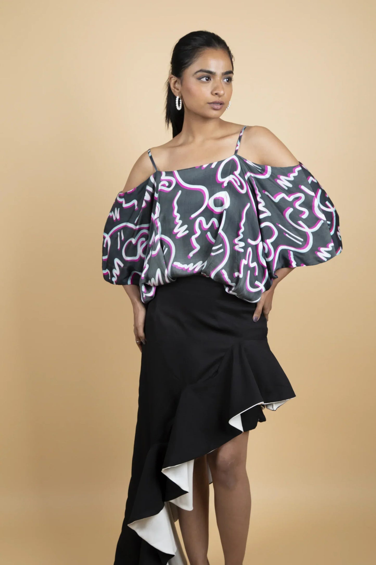 Satin Ruffle Dress
