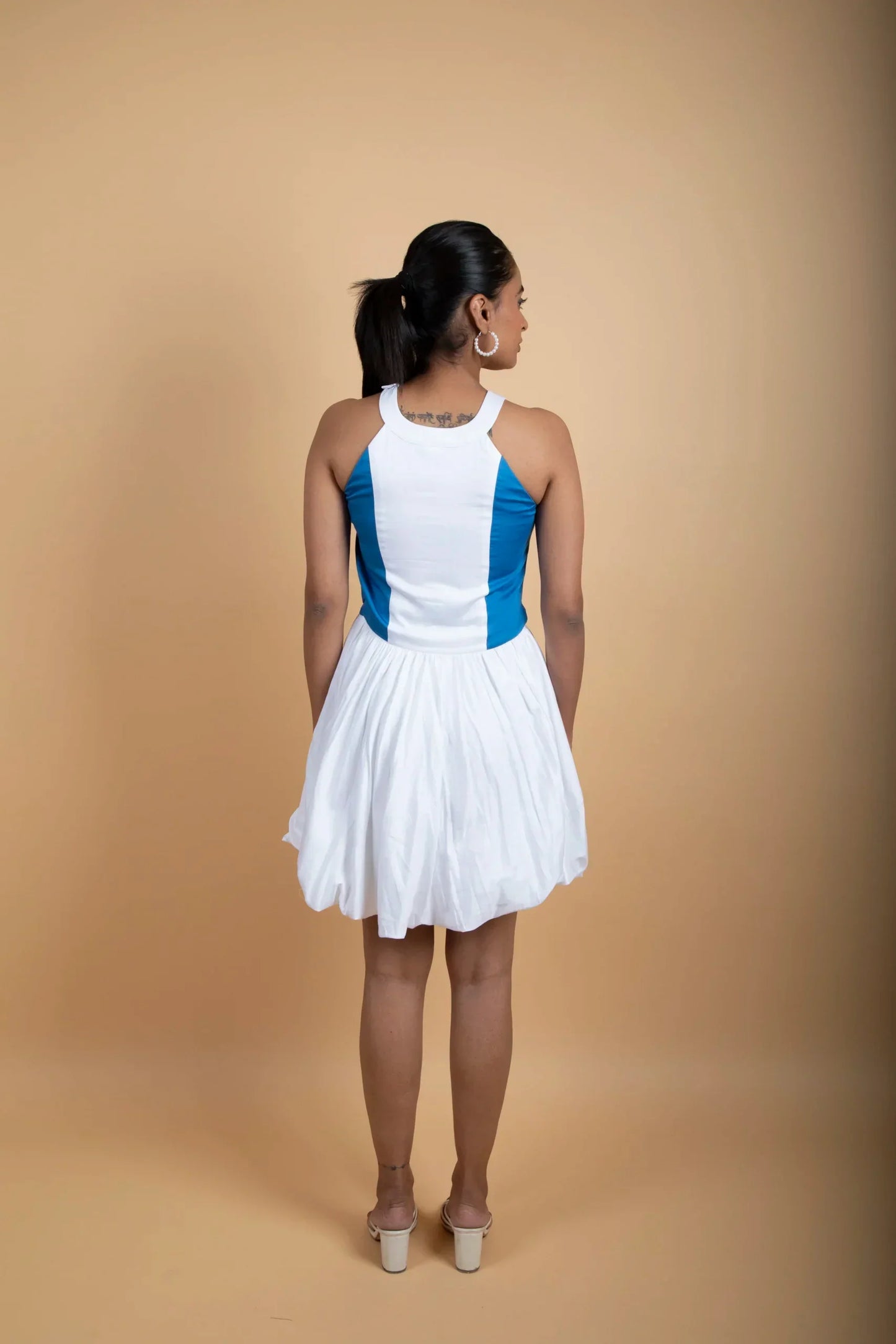 White Colourblock Dress