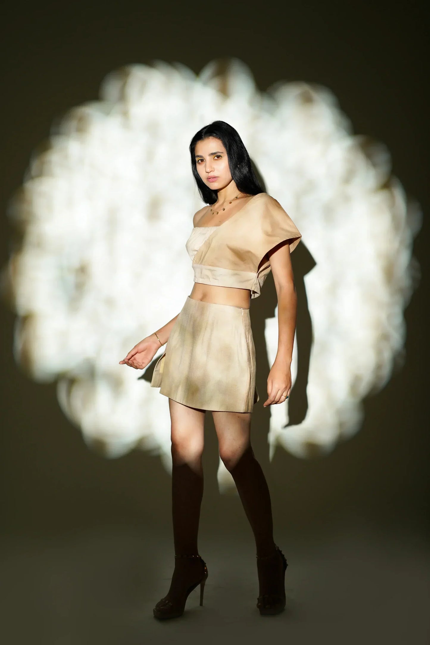 Women Beige Gold Coord Sets